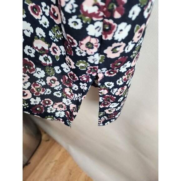 Joe Fresh Black White Floral Crochet Hi Low Sleeveless Top Blouse Small - Picture 5 of 8